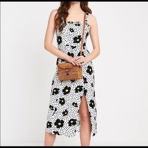Urban Outfitters Polka Dot Floral Midi Dress